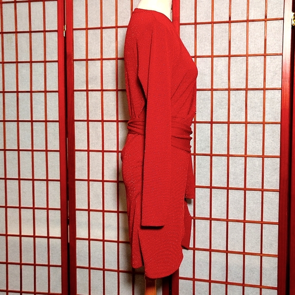 #12 Micheal Kors Crimson Sparkle Dress. Size: M - Picture 3 of 8